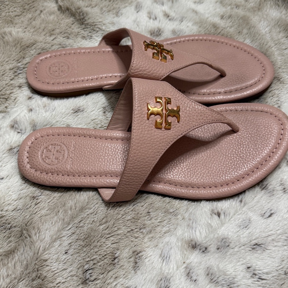 Tory Burch Blush Leather Sandals - Picture 3 of 4